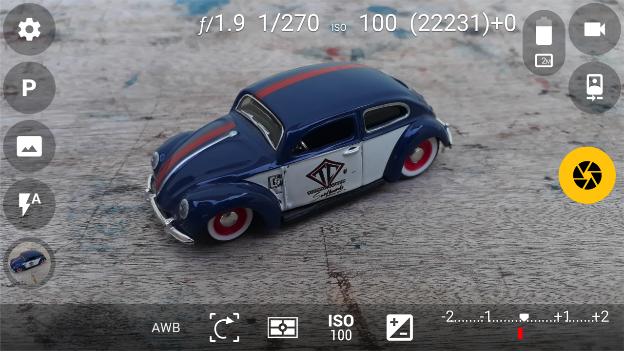 Interface da câmera de um smartphone moderno